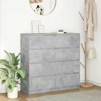 vidaXL Vidaxl - Credenza Grigio Cemento 100x35x99 Cm In Legno Multistrato