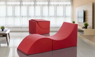 Talamo Italia Talamo Italia - Cama Plegable Andreina, Puf Convertible En Cama Individual, 100% Made In Italy, Puf Convertible En Chaise Longue En Ecopiel, Cm 130x50
