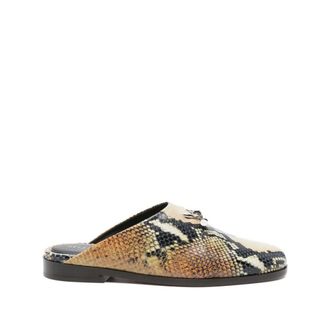 Alexander McQueen Platte Sandalen met Slangenprint en Hardware - Dames - Slip ons - Veelkleurig - 39 EU - Leer - Schoenen