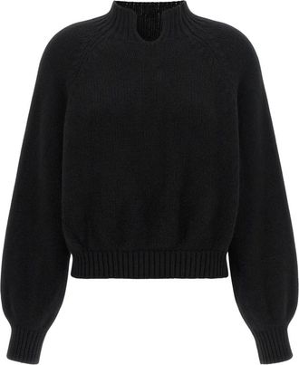 Khaite Cain Sweater - Dames - Ronde hals truien - Zwart - S - Kasjmier - Truien & Vesten
