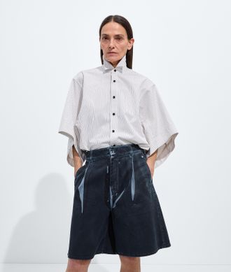 Bottega Veneta Shorts in denim sovratinto - Blu - Donna - 36