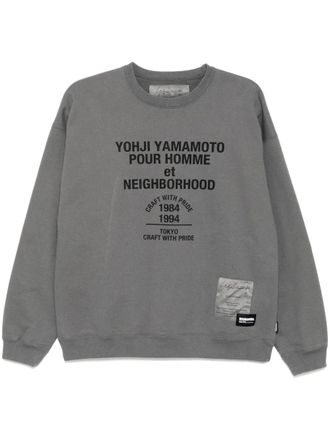 Yohji Yamamoto x Neighborhood printed long-sleeves sweatshirt - men - Cotton - M - Grey