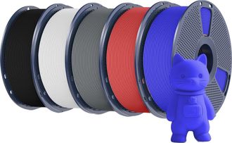 OEM Filamento Para Impresora 3d, Material Pla, Baja Contracci&oacute;n, Bk Wt Gy Rd Bl