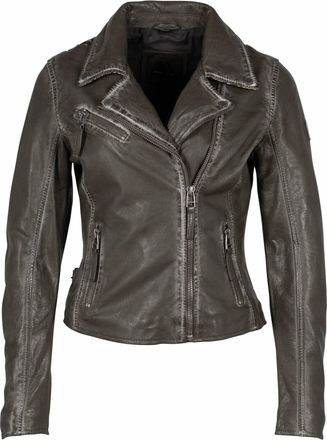 Mauritius Womens Leather Jacket With Snake Print Stars In Green