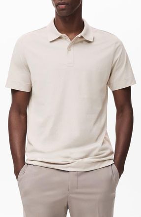 Mango Slim Fit Thermolite Polo in Ice Grey at Nordstrom, Size Medium
