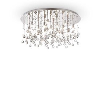 Netlighting Moonlight 15 Light Extra Large Semi Flush Ceiling Pendant Chrome G9 in Grey