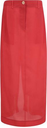 Khaite Multicolor Silk Midi Womens Skirt