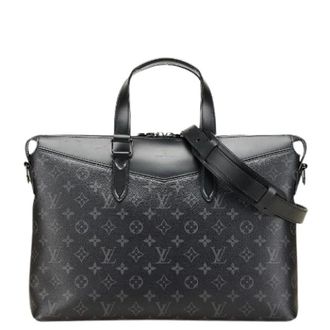 Louis Vuitton Pre-owned Handbags, male, Black, Size: ONE SIZE Pre-owned Canvas briefcases
