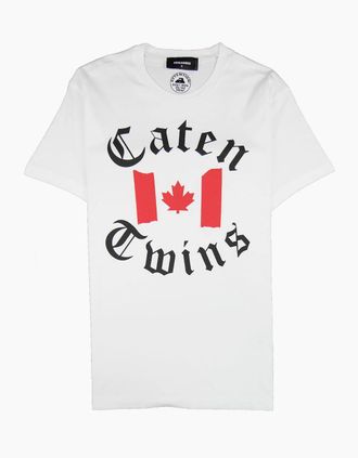 Dsquared2 Mens Dsquared2 Caten Twins T-Shirt White - Size: 46