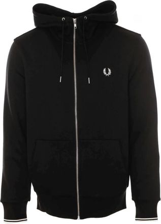 Fred Perry Hooded Sweat Jacket met rits - Heren - Vesten met rits - Zwart - S - Hoodies & sweatvesten