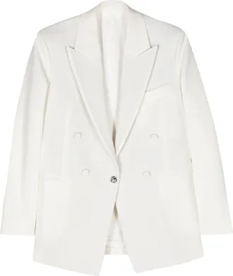 Lanvin Beige Single-Breasted Silk-Blend Blazer