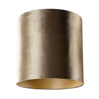QAZQA Cl&aacute;sico/antiguo Algod&oacute;n Pantalla De L&aacute;mpara De Terciopelo Bronce Con Interior Dorado 40/40/40, Cil&iacute;ndra Apto Para L&aacute;mpara Colgante Y De Pie - Qazqa