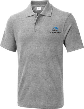 Generic Personalised Embroidered House Cleaning Service UX1 Polo T-Shirt, Work Wear Any Text Name Polo Uniform Tee Top Xs to 4XL (HeatherGrey, L, l)