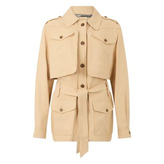 Alberta Ferretti Jacket with adjustable belt - female - Alberta Ferretti - Light Jackets - Beige - 2XS - Jackets