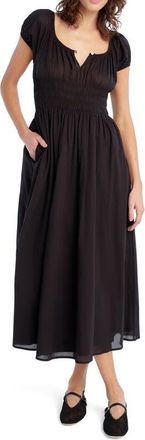 Favorite Daughter The Swoon Smocked Midi Dress in Black at Nordstrom, Size X-Large