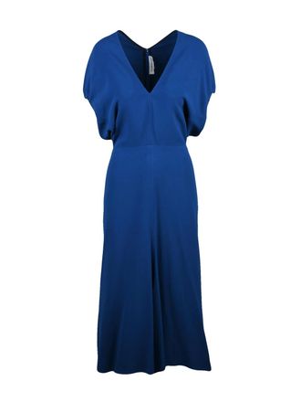 Victoria Beckham Cobalt Viscose Acetate Elastane Women Long Dress