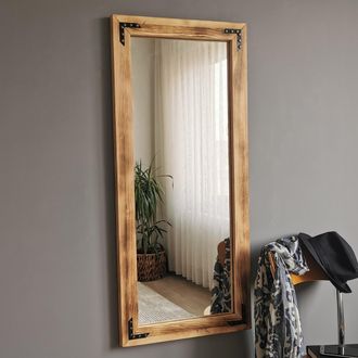 Dmora Espejo Buscate, Forma Rectangular, Tipo De Pared, Color Transparente, 50x110h Cm Roble Marr&oacute;n