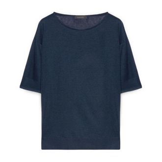 Elena Miro Dames, Tops, Blauw, Maat: XS Katoen