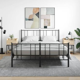vidaXL Mesita Noche 2 Uds Madera Ingenier&iacute;a Roble Sonoma 40,5x31x60 Cm Vidaxl