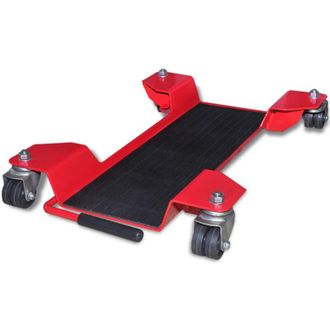 vidaXL Plataforma Rodante Dolly Para Motocicletas Roja Vidaxl