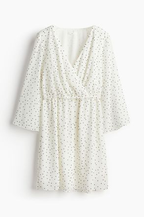 H&M MAMA Stillkleid aus Chiffon - Weiss/Gepunktet