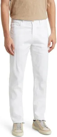 AG - Adriano Goldschmied Everett Slim Straight Leg Stretch Cotton & Linen Pants in White at Nordstrom Rack, Size 38 X 34