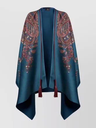 Etro wool and cashmere jacquard paisley cape