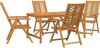 vidaXL Garden Dining Set 5 pcs Brown Solid acacia wood vidaXL