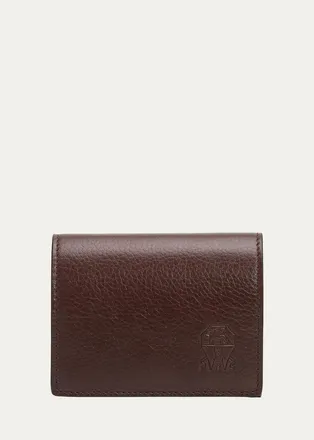 Brunello Cucinelli Mens Leather Trifold Wallet