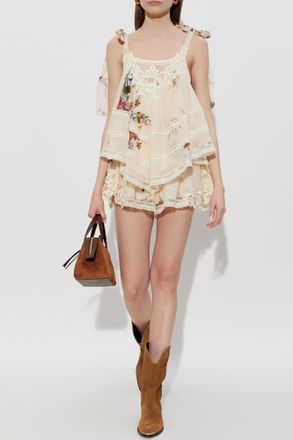 Zimmermann Floral Motif Shorts, Womens, Cream