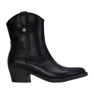 Refresh Schoenen, Dames, Zwart, 41 EU, Leer, Cowboy Enkellaars