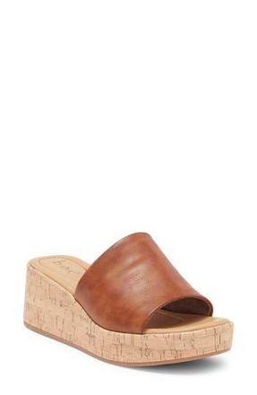 B&oslash;rn Savia Platform Wedge Sandal in Dk Tan at Nordstrom Rack, Size 10