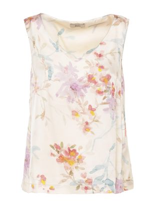 Herno Ivory Floral Viscose Tank Top