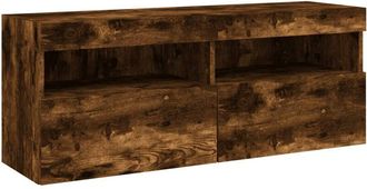 vidaXL Vidaxl - tv Wall Cabinet with led Lights Smoked Oak 100x30x40 cm