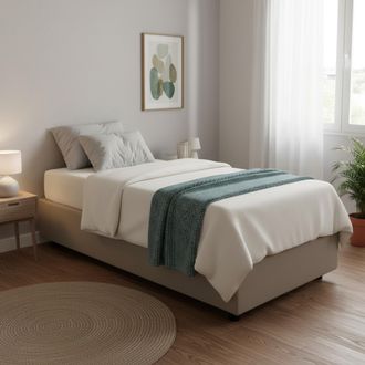 Dmora Dmora - Cama Individual Dcinott, Cama Contenedor Con Tapizado En Ecopiel, 100% Made In Italy, Apertura Frontal, Con Colch&oacute;n 80x190 Cm Incluido, T&oacute;rtol