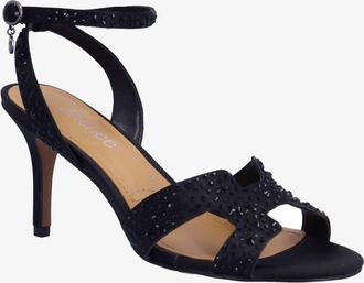 J. Rene&eacute; Woemns Sarlon Sandal In Black Satin/stones