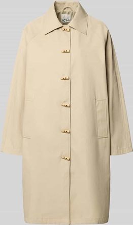 Ichi Mantel mit Umlegekragen und Eingrifftaschen Modell GEZAV in Beige, Gr&ouml;&szlig;e 34