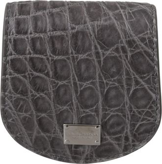 Dolce & Gabbana Gray Exotic Skin Condom Case Holder Pocket Mens Wallet