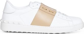 Valentino Garavani Calfskin Open Sneaker - Heren - Sneakers - Wit - 41 EU - Leer - Schoenen