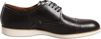 Pollini Donkerbruine Leren Derby Schoenen - Heren - Nette schoenen - Bruin - 45 EU - Leer - Schoenen
