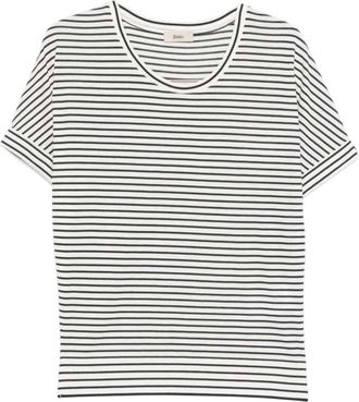 Herno White Crew Neck Stripes T-Shirt