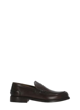 Berwick 1707 Brown Pebbled Leather Mask Loafers