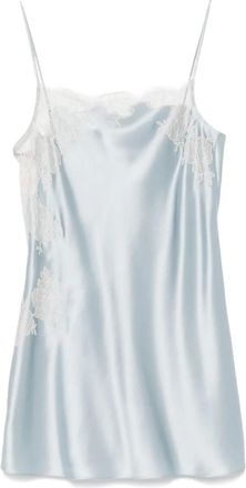 Carine Gilson Abito corto stile sottoveste in seta - Blu