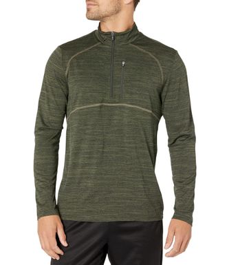 Skechers Mens On The Road 1/4 Zip Shirt, Camo Olive, Medium