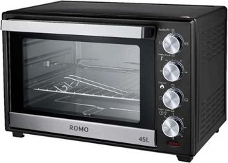 Romo Horno El&eacute;ctrico Sobremesa Convenci&oacute;n Y Rustidor 45l. 2000w. Temperatura Hasta 230&ordm;c, Temporizador Con Apagado 60min. Color Negro