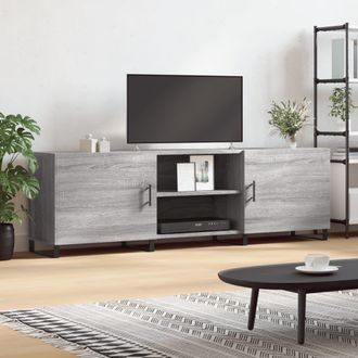 Berkfield Home TV Cabinet Grey Sonoma 150x30x50 cm Engineered Wood | Size: 150 x 30 x 50 cm