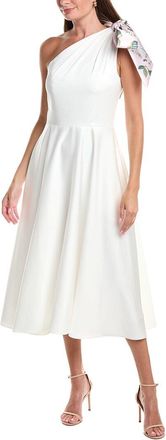 Rene Ruiz One Shoulder Faille Crepe A-Line Dress