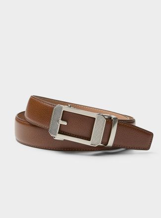 Le 31 Mens Textured automatic-buckle belt