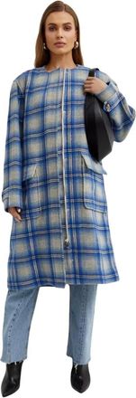 Isabel Marant Jassen, Dames, Veelkleurig, S, Wol, Geruite wollen jas