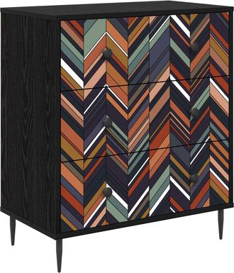 vidaXL Cajonera Ommen Estampado Geom&eacute;trico 66 X 36,5 X 76 Cm Vidaxl